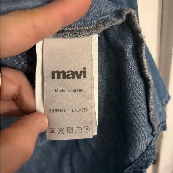 Mavi Jeans Womens Embroidered Painted Long Sleeve Button Up Butterfly Blue Small - Picture 6 of 9